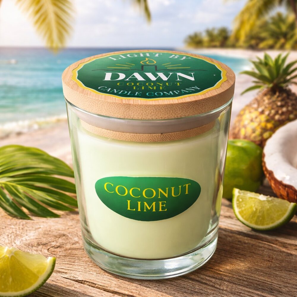 Tropical Coconut Lime Soy Candle | Beach Scent | Handmade Gift